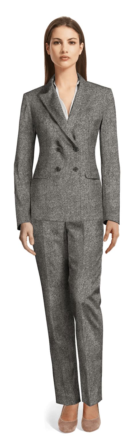 elegant grey tweed suits women